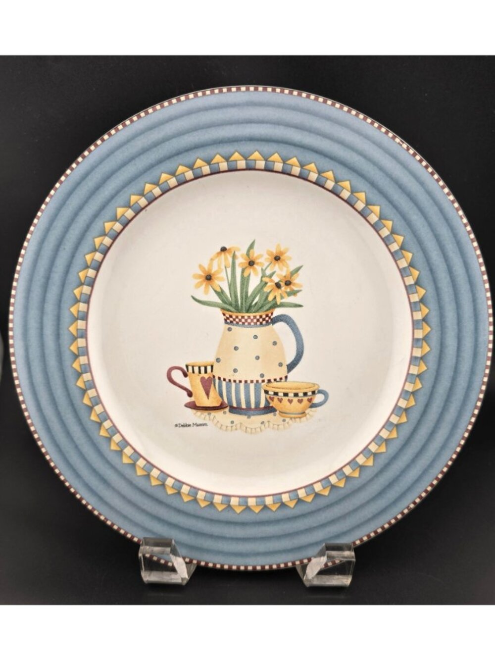 Vntg Debbie Mumm Country Kitchen (4) 8.25" Salad Plates Sakura READ - Picture 3 of 11